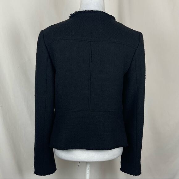 LOFT Black Raw Edge Woven Career Academia Jacket Blazer NWT Size 6 - Picture 5 of 13